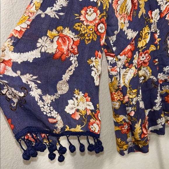 Miss Me Multicolor Floral Blouse with Tassels 100% viscose - Picture 5 of 9